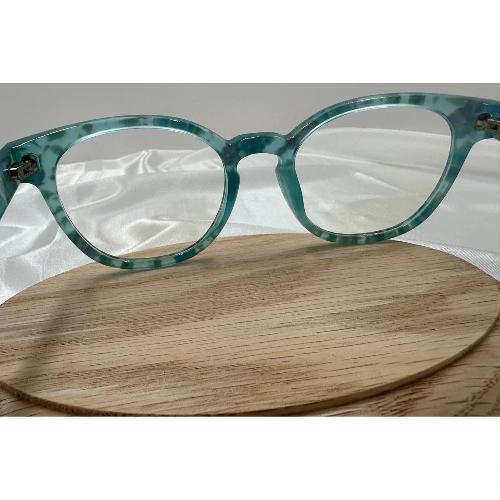 Prive Revaux Intuitive Blue Light Glasses Teal Floral Round Frame C62 52-20-140‎